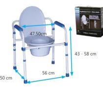3 funkciós, állítható magasságú, összecsukható szoba WC