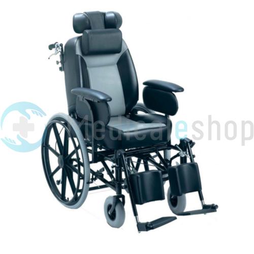 Komfort kerekesszék párnázott üléssel dönthető háttámasszal 24&quot; kerékkel