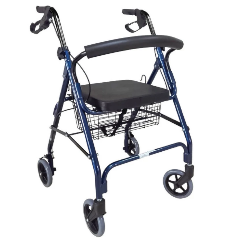 Walker Rollátor acél kék /steel blue színben max. teherbírása 100 kg